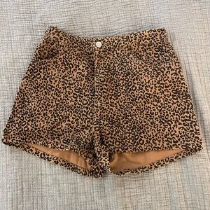 Le Lis High Waist Leopard Print Shorts
